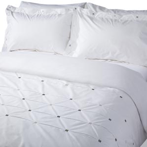 Henley Standard Pillowcase- White/Metallic