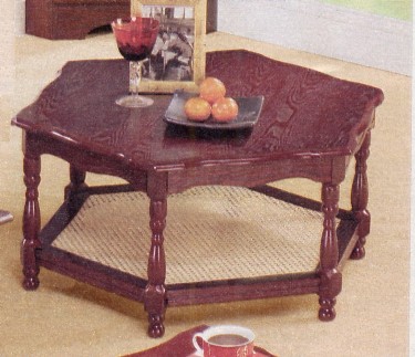 Hennessey large hexagonal solid top coffee table