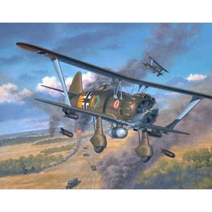 Henschel Hs 123 A-1 plastic kit from German specialists Revell. In the 1930s in the USA air combat t