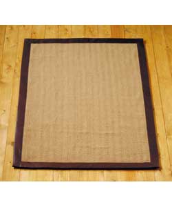 Herringbone and Leatherette Rug