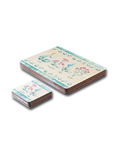 Hessian Herbs Tablemat & Coaster Set