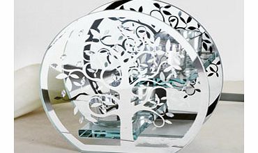 Unbranded Hestia Mirror Glass and Leaf Medium Tea Light