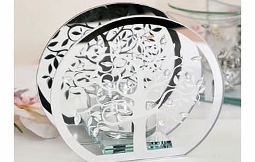 Unbranded Hestia Mirror Glass Leaf and Crystal One Tea