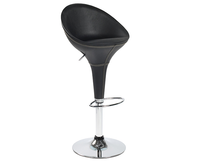 Unbranded High Back Bonded Leather Bar Stool - Black