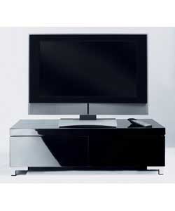 Size (H)27.5, (W)90, (D)40cm.Black high gloss polished.2 drawers on metal runners.Maximum weight TV 