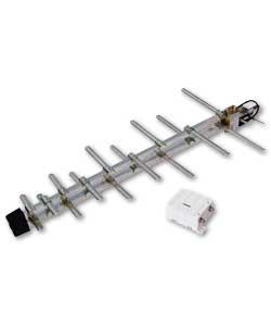 High Performance Outdoor TV Aerial With Integrated Booster