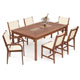 Stunning modern outdoor table and chairs set made from Keruing Hardwood with Textilene Fabric