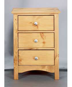 Highgrove Bedside Chest with 3 Drawers - Pine
