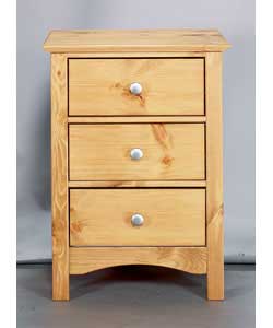 Highgrove Bedside Chest with 3 Drawers - Pine