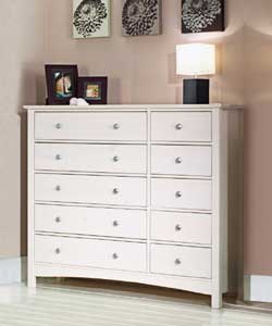 Highgrove White 5 plus 5 Drawer Chest