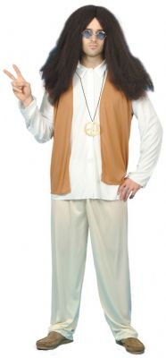 Fab Male Hippie Costume Includes Pants  Shirt & Waistcoat. Will Fit Chest 42-44`` / 106-111cms