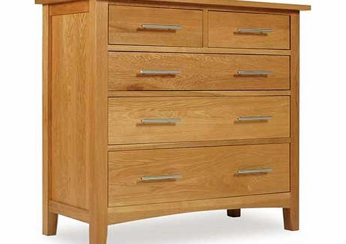 Treat your bedroom with the simple and tasteful Hoeger 3 plus 2 drawer chest. Carefully constructed using traditional artisan methods of craftsmanship. the Hoeger is the perfect storage solution. The oak drawer chest will look great on its own or wit