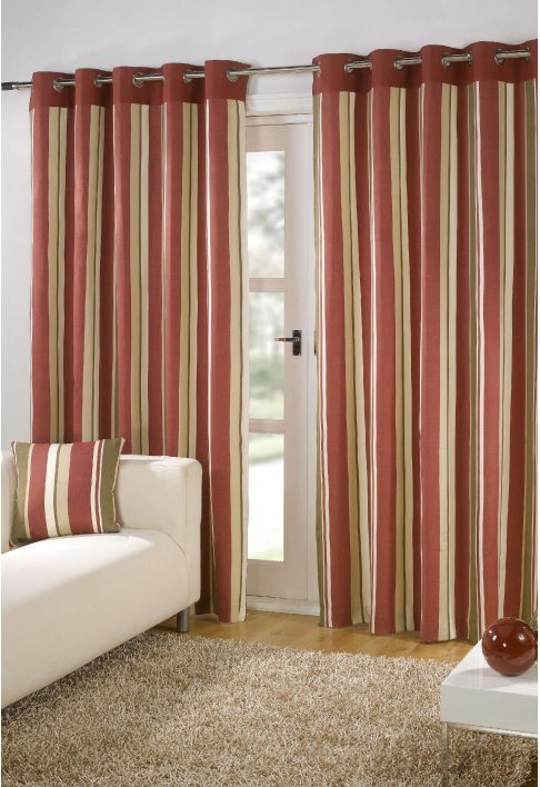 Unbranded Holkham Red Lined Eyelet Curtains - Woodyatt