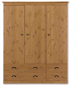 Solid pine (except backs and drawer bases).Tierra coloured stained lacquered finish.Generous sized