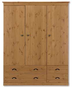 Solid pine (except backs and drawer bases).Tierra coloured stained lacquered finish.Generous sized