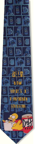 Homer Beer Solution Tie (Blue)