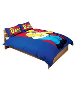 Unbranded Homer Double Duvet Cover Set - Blue