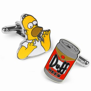 Unbranded Homer Simpson and Duff Beer Cufflinks