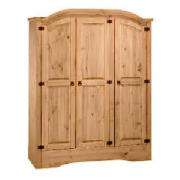 Unbranded Honduras 3 door Wardrobe, Antique Pine