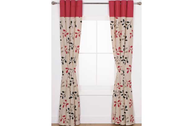 Unbranded Honeysuckle Curtains - 168x229cm - Red