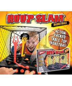 Fast action finger slamming table top basketball challenge.Be the fastest to the paddles and guide