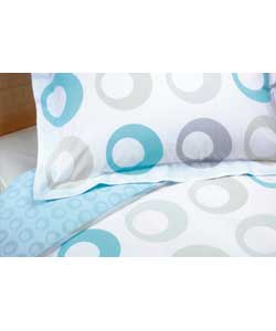 Hoops Single Duvet Cover Set - Aqua