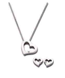 Hot Gems Diamond Pendant and Earring Set