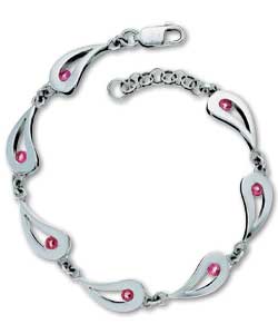 Hot Gems Silver Pink Cubic Zirconia Bracelet