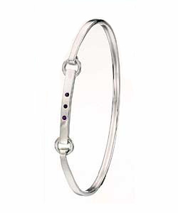 Hot Gems Sterling Silver Bangle