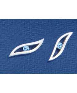 Hot Gems Sterling Silver Blue Topaz Earrings