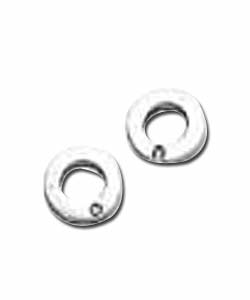 Hot Gems Sterling Silver Circle Diamond Studs