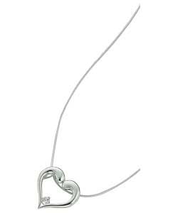 Unbranded Hot Gems Sterling Silver Cubic Zirconia Heart Pendant
