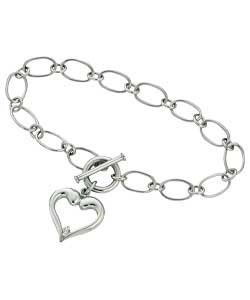 Unbranded Hot Gems Sterling Silver Cubic Zirconia T-Bar Bracelet