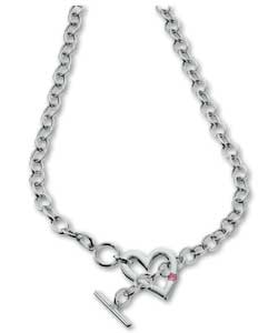 Hot Gems Sterling Silver Necklet with Heart
