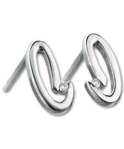 Hot Gems Sterling Silver Oraganic Diamond Earrings