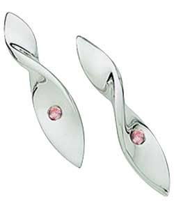 Hot Gems Sterling Silver Pink Cubic Zirconia Earring