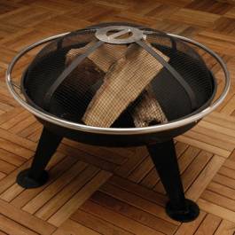 The Hotspot Urban 650 Fire Pit includes a cast iron firebowl stainless steel safety ring around the 