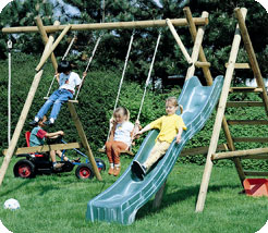 Houtland Double Swing & Slide