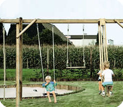 Houtland Triple Swing with Jouster Seat