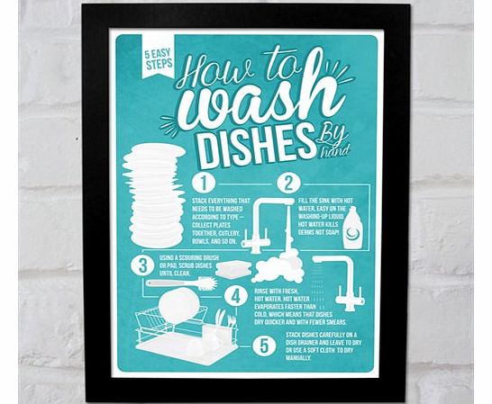 Unbranded How to Wash Dishes Infographic Poster