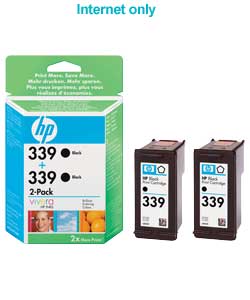 Unbranded HP 339 Black Inkjet Print Cartridge 2-pack with Vivera Ink