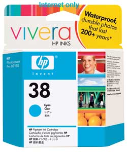 Unbranded HP 38 Cyan Pigment Ink Cartridge with Vivera Ink