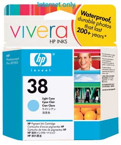 Unbranded HP 38 Light Cyan Pigment Ink Cartridge with Vivera Ink