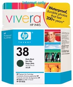 Unbranded HP 38 Matte Black Pigment Ink Cartridge with Vivera Ink