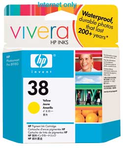 Unbranded HP 38 Yellow Pigment Ink Cartridge with Vivera Ink