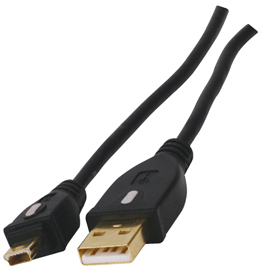 Unbranded HQ - USB 2.0 A Male to B Mini-5pin Male Gold Plated Conversion Cable - 3 Meter - Ref. HQCC-161/3