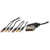 Unbranded HQ 1.5m Scart to Gold Plated RCA Cable (x 6)