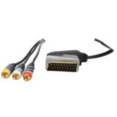 HQ 1.5m Scart to Triple RCA Cable Gold Plated