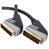 A premium quality low priced Audio/video connection cable with Scart gold plated plugs for transmiss