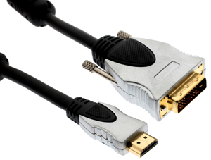 Unbranded HQ Silver Series - HDMI Male to DVI Male 19pin Cable - 3 Meter